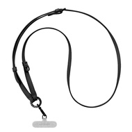 CASETiFY phone case with adjustable diagonal shoulder strap black leather portable hanging rope vers