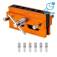 Self Centering Doweling Jig for Straight Holes Adjustable Woodworking Locator Joints Set with 6 Bush
