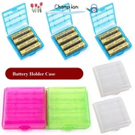 CHAMPIONO 4 AA AAA For 14500 10440 Coloful Rechargeable Battery Container Battery Holder Storage
