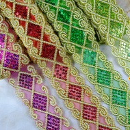 9meters Sequined Character Eight Lace Diamond Laser Lace