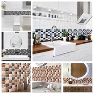 Non-slip 3D Mosaic Wall Floor Tiles Waterproof Sticker  Bathroom Tile PVC Panel Splashback Kitchen Backsplash Wall Sticker Floor Sticke