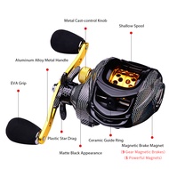 PROBEROS Baitcasting Reel 7.2:1 Laser Carbon Cloth Fishing Reel 18+1 Ball Bearings 15kg Max Drag Rig