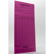 Kad Perakam Waktu - Merah (AM 493E) / PUNCH CARD PINK (50pcs)