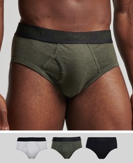 Superdry Organic Cotton Brief Triple Pack - Black/Olive/Grey