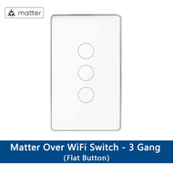 Zemismart แป้นสวิตช์ไฟ รองรับ Matter over Wi-Fi (ZM202) เปิดปิด ตั้งเวลา รองรับ HomeKit Google Home