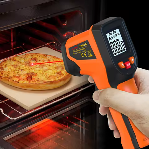 NJTY T600T600A Laser Temperature Gun Infrared Thermometer Sensor Handheld Non-contact IR LCD Industr