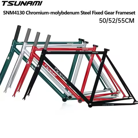 TSUNAMI SNM4130 700C Fixed Gear Bike Frameset 50/52/55cm Chromoly Steel Racing Track Fixie Bicycle F