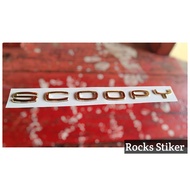 Emblem Motor Scoopy Baru warna GOLD EMAS / Emblem 3D Timbul Motor Honda Scoopy new baru / Emblem samping Honda Scoopy 2021 / Emblem body samping Scoopy new baru satu set sepasang kanan dan kiri Motorcycle