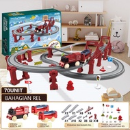 70 pcs DIY Mini Train Set Toys Electric Assembling Rail Train Railway Sets Electric Educational Toy