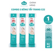 Combo 3 Bông Tẩy Trang Tròn NIVA Túi 130 Miếng Cao Cấp Cz2 Tự Nhiên Công Nghệ Kháng Khuẩn An Toàn Ch