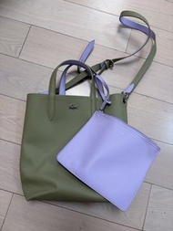Lacoste Anna 多功能雙面包 （紫/軍綠）with pouch