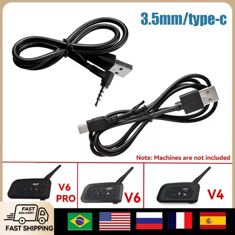 EJEAS V6 PRO Motorcycle Helmet Intercom USB Charging Cable for Vnetphone V6 V4 Bluetooth Duplex Comm