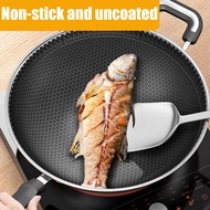 SG Warranty★ New Non-stick Pan Double-sided Honeycomb 304 Stainless Steel Wok Frying Pan Wok