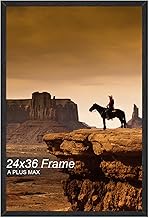 A PLUS MAX 24x36 Picture Frame, Black Engineered Wood Frame for 24 x 36 Inch Picture Poster Photo, L