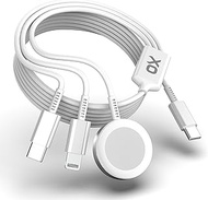 Ox Power [6 Feet] USB C Multi Charging Cable Ultra-Fast 89.5W 3 in 1 Charger & Data Cable. MFi Certi