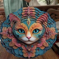 Elegant Metal Wind Spinner – 360° Rotating Cat Design, No Batteries Needed, Perfect for Ga