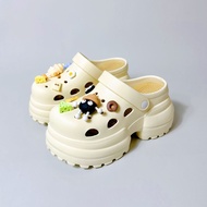 Dép sục nữ dép cross bánh mì đế cao 7CM đế răng cưa chống trơn trượt thời trang mẫu hot 2024 ( 305)