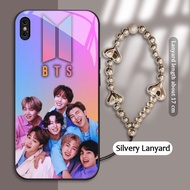 Tempered Glass case For Apple iphone X XR XS MAX Casing Handphone BTS Korea Bangtan Boys Hard Casing