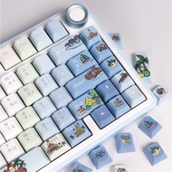 Water-Splashing Festival Keycaps 136 Keys Cherry Profile PBT Dye Sublimation Creative Blue Gradient 