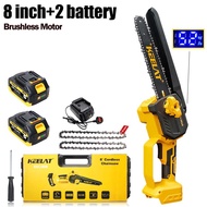 [KEELAT] 8 Inch Brushless Portable Chainsaw with Display-KEC008 Electric Cordless Chainsaw One-Hand 