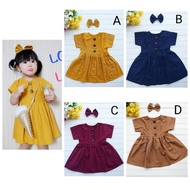 Button Dress Korean Style | Dress Casual Anak | Dress Casual Baby