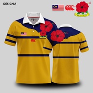 Bunga Raya Edition Tshirt Rugby Retro Malaysia Tshirt / Baju Microfiber Jersey / Sublimation Jersey 