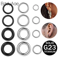 Bodyace 1 PC 2/2.5/3/4/5/6mm Earring Punk Nose Clicker G23 Titanium Ear Piercing Lobe Round Earring 