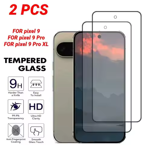 2Pcs Full Coverage Tempered Glass for Google Pixel 9 8 7 6 Pro 6a 7a 8a 9a Screen Protector.for Goog
