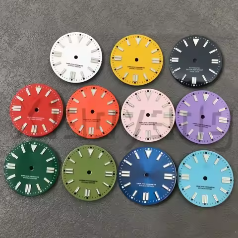 29mm Sterile Glossy Shiny DJ Watch Dial Green Luminous For NH35NH36 ETA2836 Miyota 8215 8205 821A DG