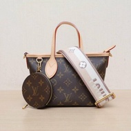 Neverfull BB 24 配子袋 可拆卸米棕寬肩帶 老花 PVC 金扣 晶元