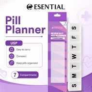 ESENTIAL Seven Day Pill Planner 7 Compartments 1's Pill Box , Medicine Box, Bekas Ubat