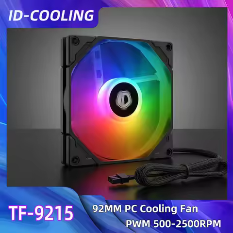 ID-COOLING TF-9215 Computer Case Cooling Fan 92mm ARGB Ultra-thin design Fan 5V 3PIN Aura Sync 4PIN 