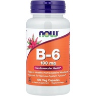 Now Foods B-6 100mg 100 Capsules(packaging may vary)