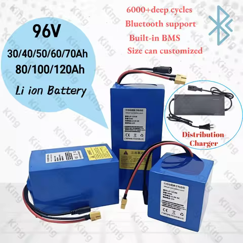 King- 96v 80Ah 100Ah 30Ah 40Ah 50Ah lithium ion battery BMS for 5000w 7000w 9000w 11KW motor robot s
