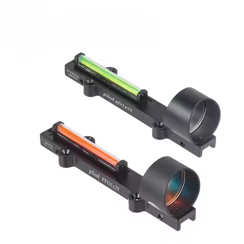 Tactical 1x28 Red Green Fiber Optic Sight Red Dot Collimator Sight 11mm Rail For Shutgun Hunting Sco