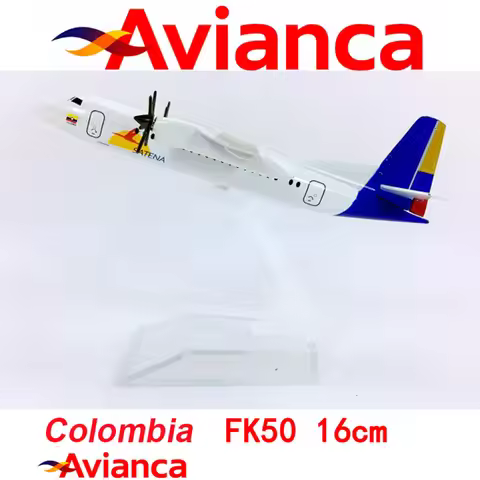 16CM 1:400 FK50 F-50 Colombia Satena AVIANCA airlines with base alloy metal aircraft plane collectib
