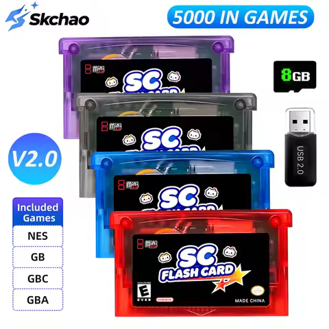 New 5000 in 1 SCFW V2.0 Card Mini GBA FlashCard For GBA GBC GB NES with 8G TF Card Adapter For SP GB