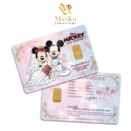 DISNEY X AURORA ITALIA (0.5g) 999.9 Disney Mickey Happy Wedding Limited Edition Gold Bar