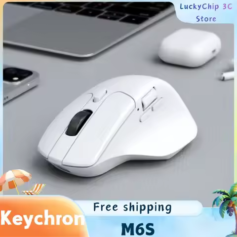 Keychron M6S Wireless 8K Gaming Mouse 2.4G Bluetooth 3395 Ergonomic Wired Esports Gaming Lightweight