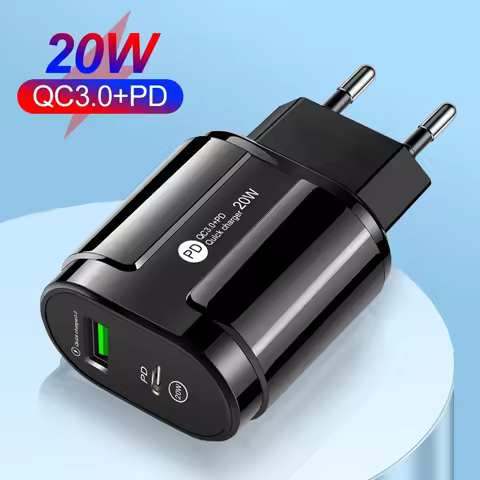 AC DC 5V PD 20W USB Phone Charger Adapter Fast Charging Type-C Power Supply 5V 2.4A For IPhone Samsu