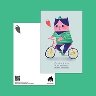 Minifanfan | Life is Like Riding A Bicycle Postcard | Friendship Inspirational Quotes Encouragement 