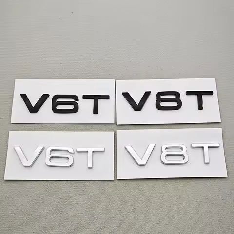 3D ABS Car Letters Rear Trunk Badge Logo V6T V8T Sticker Emblem Decal For Audi S4 S5 S6 S7 RS6 RS7 Q