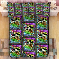 Cartoon Bed Set Bedsheet and Pillowcase Single/Super Single/Queen/King Fitted Bedsheet Customizable Cartoon Beddings