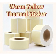 Warm Yellow Color Thermal barcode Sticker Paper For Xprinter Thermal Printer Waybill Sticker Marklif