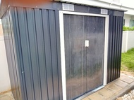 บ้านเก็บของกลางแจ้ง ห้องเก็บของกลางแจ้ง บ้านเก็บของเมทัลชีท ขนาด 2.61x1.21x1.76 m. (ไม่มีพื้นภายใน)