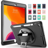 ProCase iPad Case For iPad 5 6 7 8 9 10 10.9" 2022 iPad 10th Gen / iPad 10.2" 2021,Rugged Heavy Duty Shockproof Cover Case with Handle and Rotating Kickstand for iPad Air 3rd Generation 2019/ iPad Pro 10.5, iPad 6th/5th/iPad Air 2/iPad Pro 9.7 case  -Blac