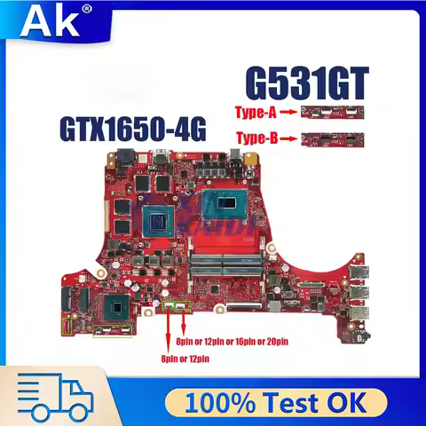 Shenzhen G531GT Laptop Motherboard ForASUS ROG Strix G GL531GT G731GT GL731GT FX531GT I5-9300H GTX16