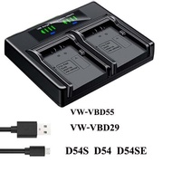 Dual Battery Charger For Panasonic NV-GX7 MX5 MX350 MX500 MX1000 MX2500 MX5000