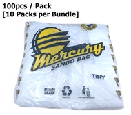 [BUNDLE - 10 Packs] Mercury Plastic Sando Bag (TINY) white