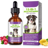 Dog Multivitamin Drops, 15 in 1 Multivitamin Liquid for Dog with Vitamin C, Vitamin D & B1, Dog Heal
